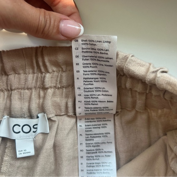 COS ELASTICSTED LINEN SHORTS - Picture 11 of 13